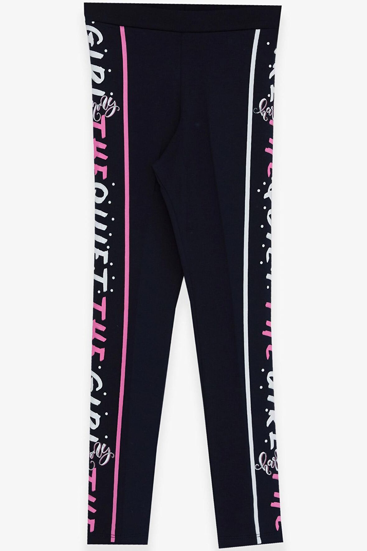 Breeze Kız Çocuk Tayt Yazı Baskılı 5-14 Yaş, Lacivert