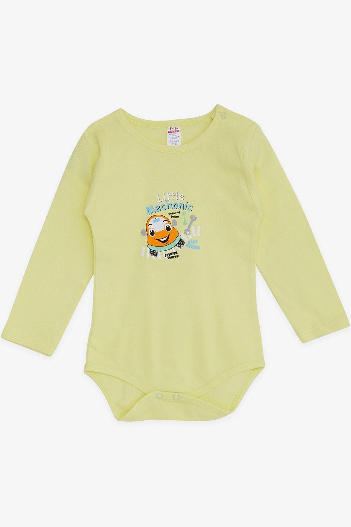 Breeze Erkek Bebek Çıtçıtlı Body KüçükTamirci 9 Ay-3 Yaş, Fıstık Yeşili