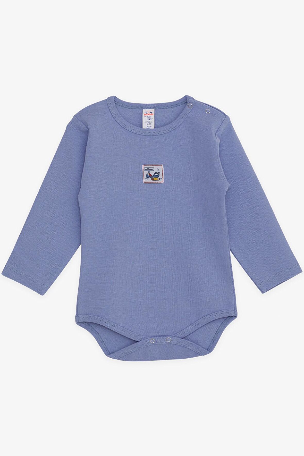 Breeze Erkek Bebek Çıtçıtlı Zıbın Body İş Makinesi Baskılı 9 Ay-3 Yaş, Lila