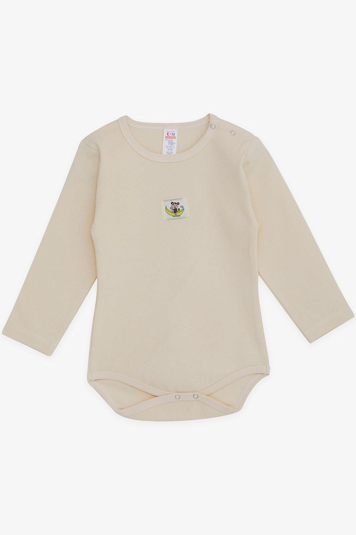 Breeze Erkek Bebek Çıtçıtlı Zıbın Body Maymuncuk Baskılı 9 Ay-3 Yaş, Krem