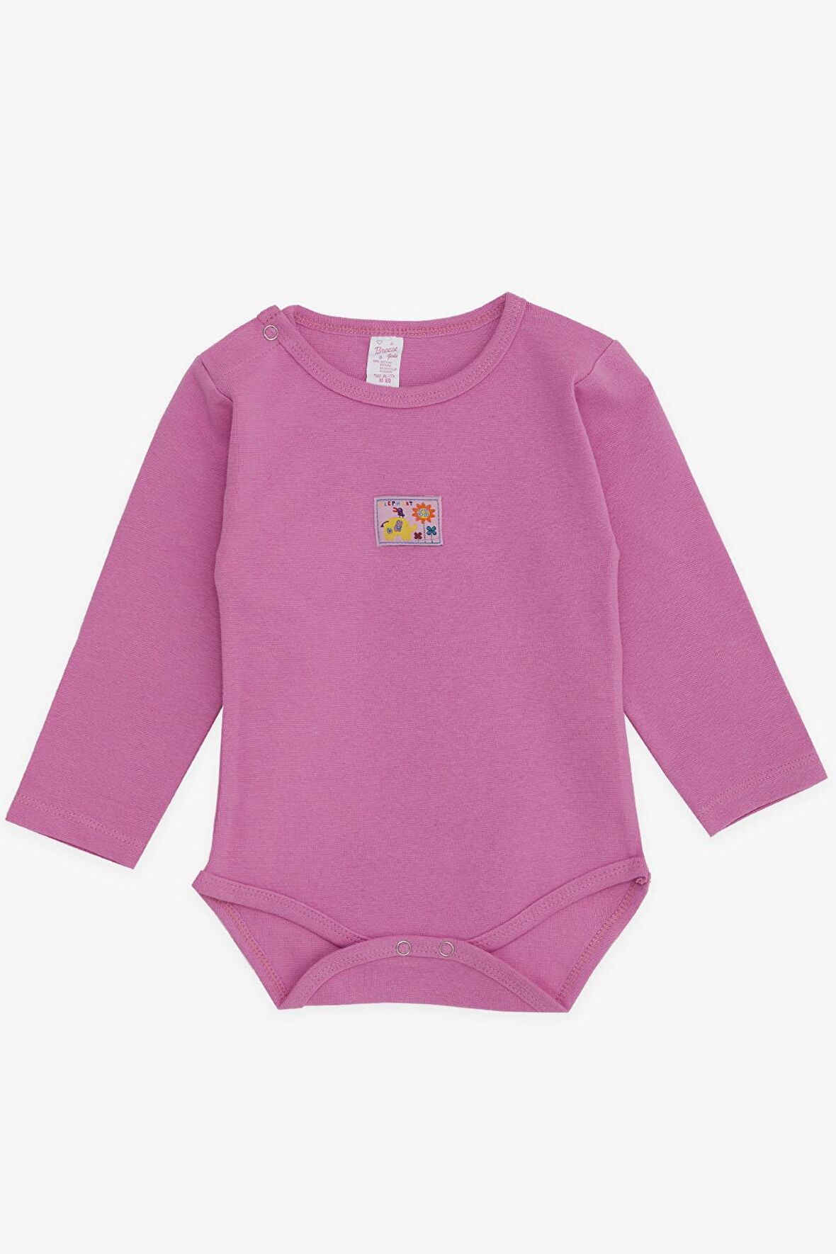 Breeze Kız Bebek Çıtçıtlı Zıbın Body Dostluk Temalı Fil Baskılı 9 Ay-3 Yaş, Pembe