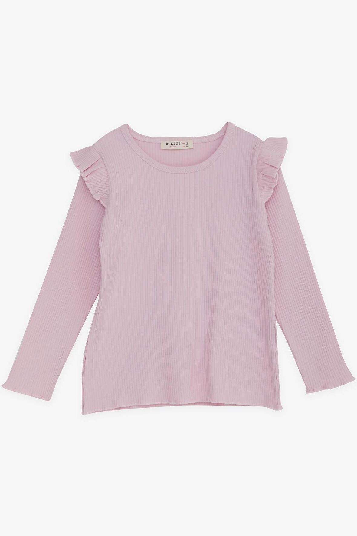 Breeze Kız Çocuk Uzun Kollu Bluz Fırfırlı 2-6 Yaş, Pembe