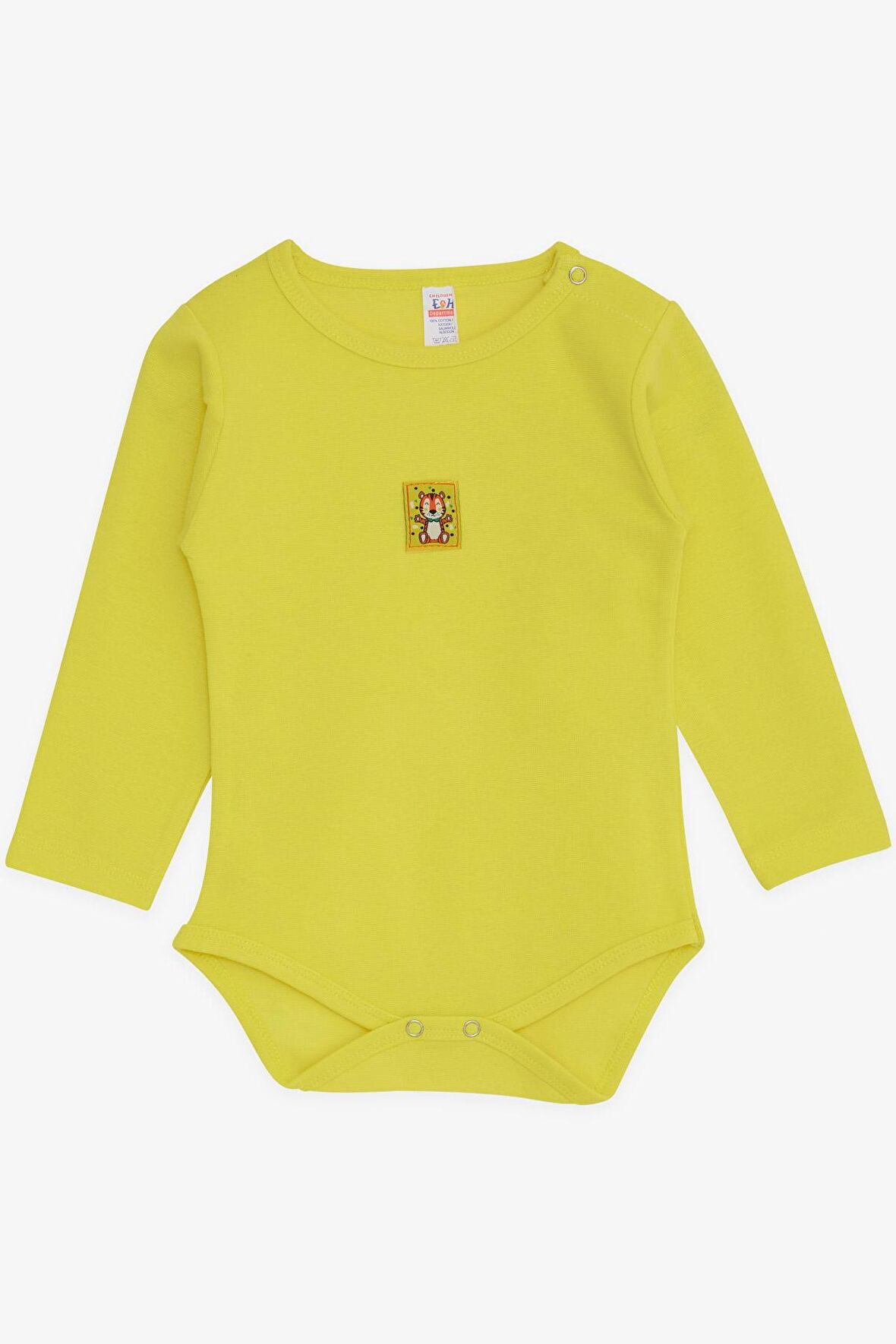 Breeze Erkek Bebek Çıtçıtlı Zıbın Body Aslancık Baskılı 9 Ay-3 Yaş, Neon Sarı