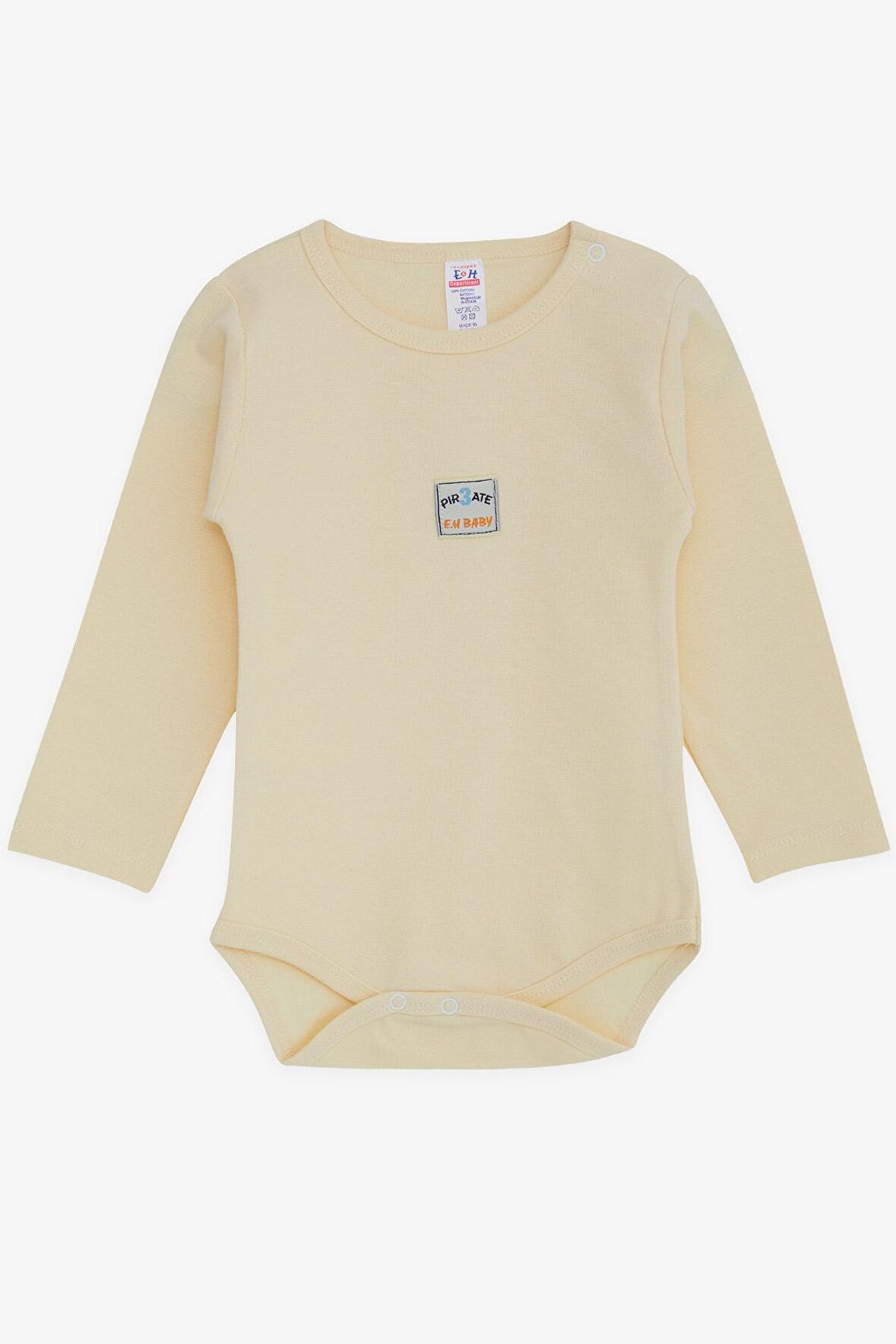 Breeze Erkek Bebek Çıtçıtlı Zıbın Body Yazı Baskılı 9 Ay-3 Yaş, Krem