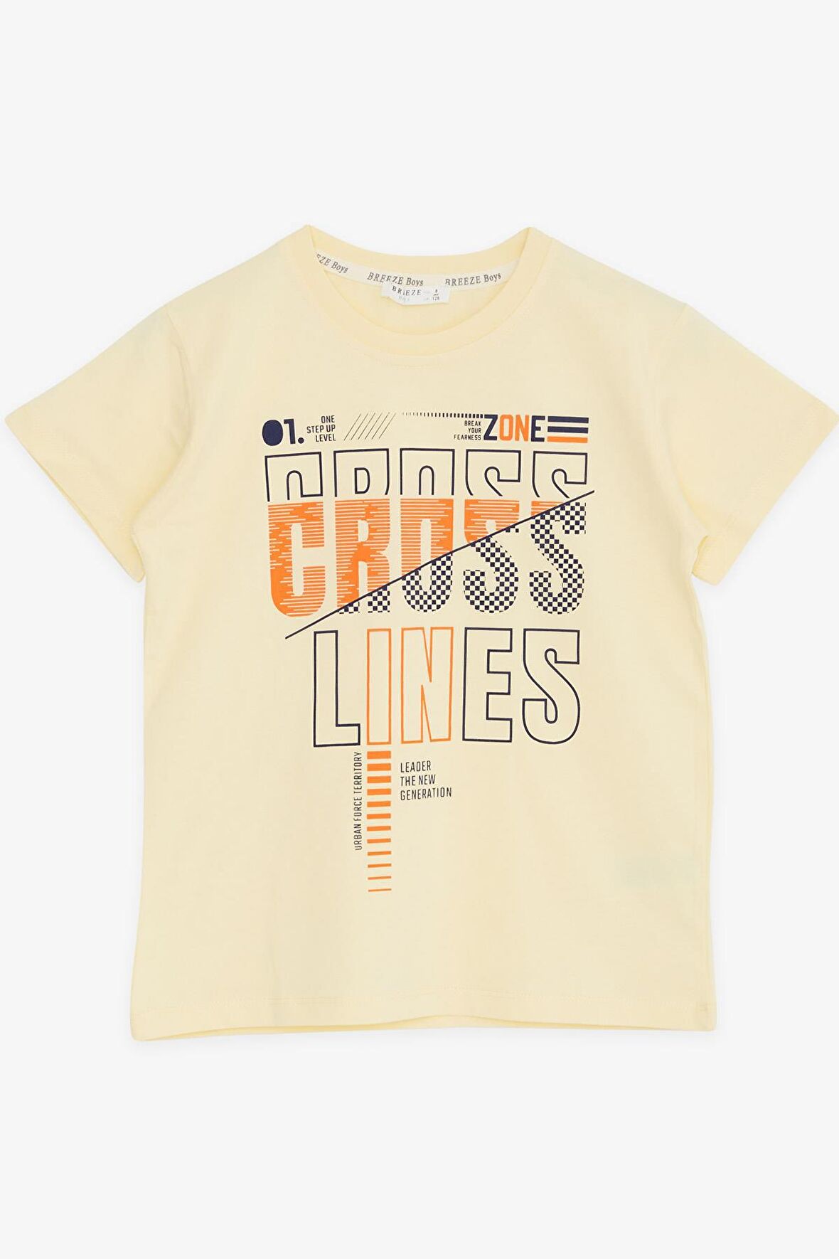 BREEZE GİRLS & BOYS Erkek Çocuk Tişört Yazı Baskılı 8-14 Yaş, Sarı
