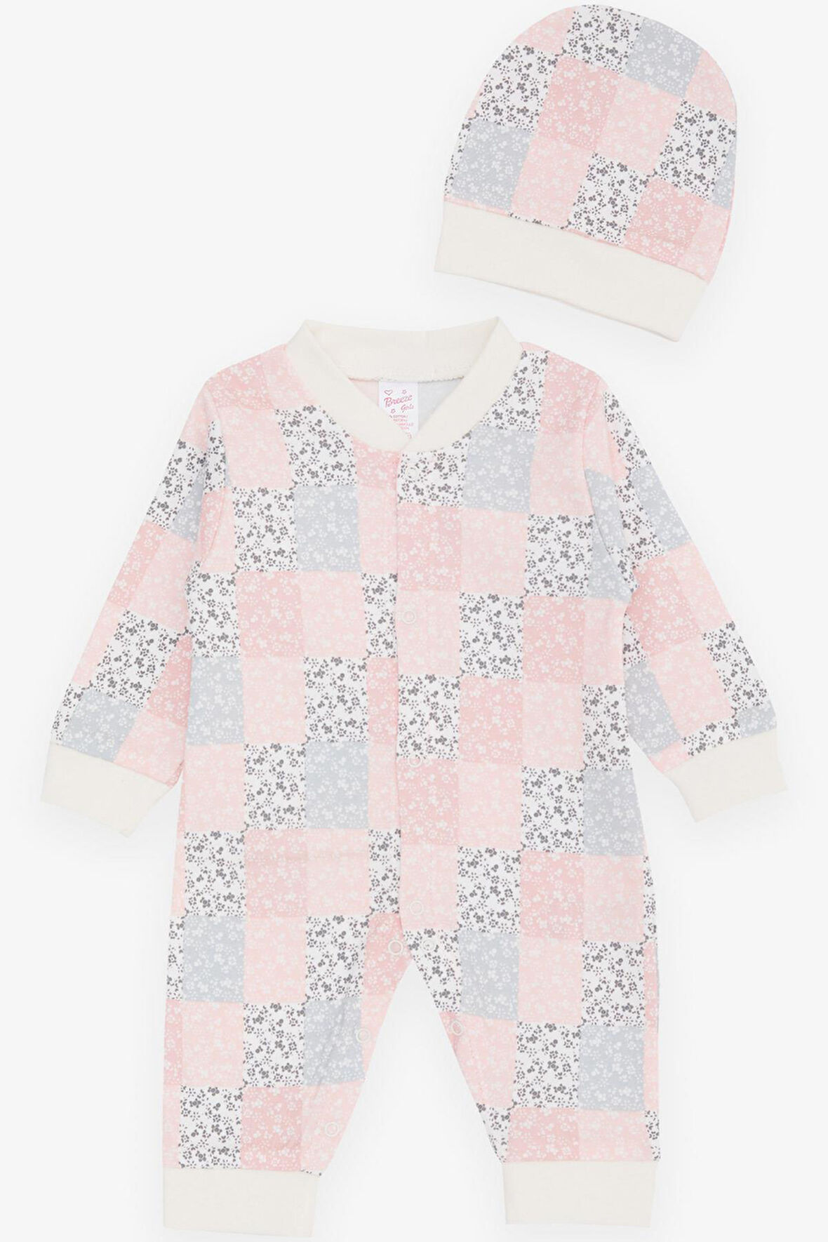 Breeze Kız Bebek Tulum Renkli Yama Desenli 0-3 Ay-6 Ay, Karışık Renk