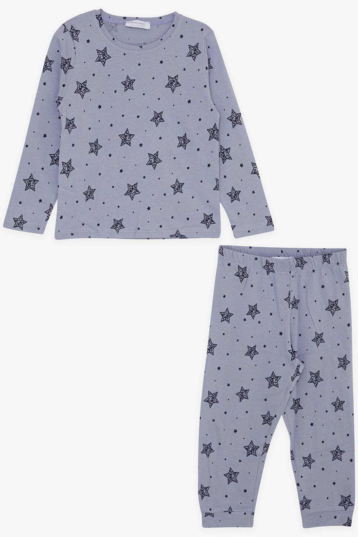 BREEZE Kız Çocuk Pijama Takımı Yıldız Desenli 1.5-5 Yaş, Lila