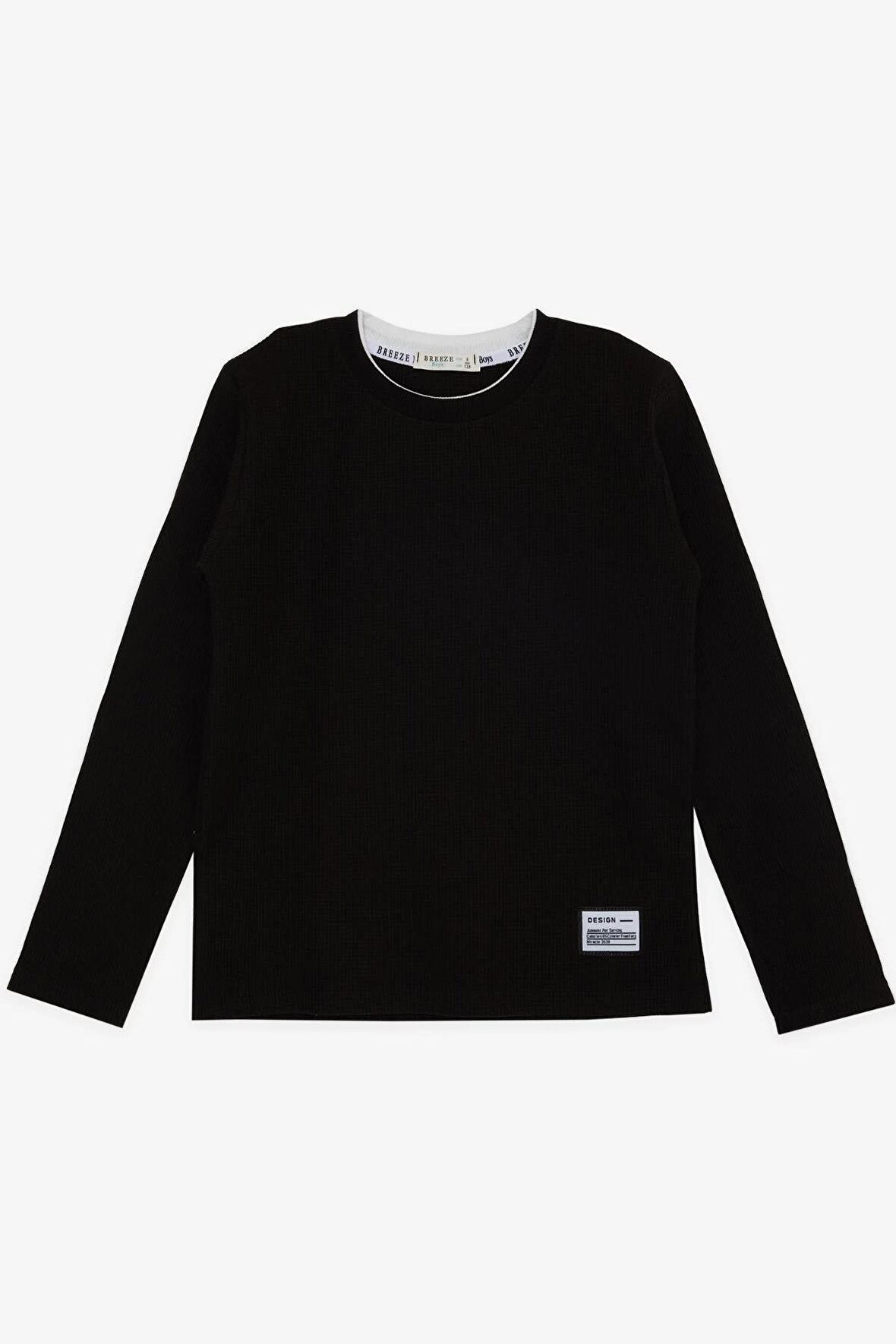 Breeze Erkek Çocuk Uzun Kollu Tişört Armalı 8-14 Yaş, Lacivert