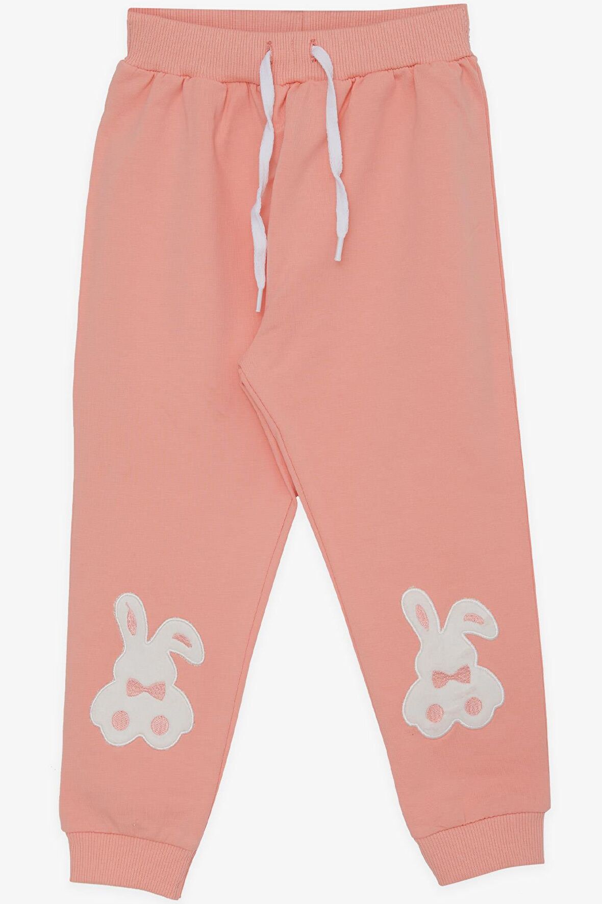 BREEZE Kız Çocuk Eşofman Altı Tavşancık Nakışlı 1-4 Yaş, Somon