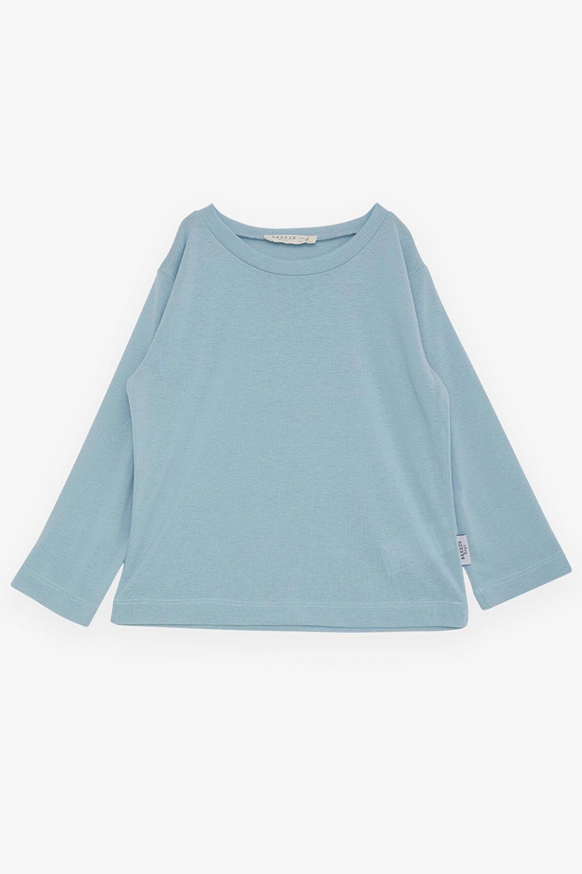 BREEZE GİRLS & BOYS Erkek Çocuk Uzun Kollu Tişört Basic 1-4 Yaş, Su Yeşili