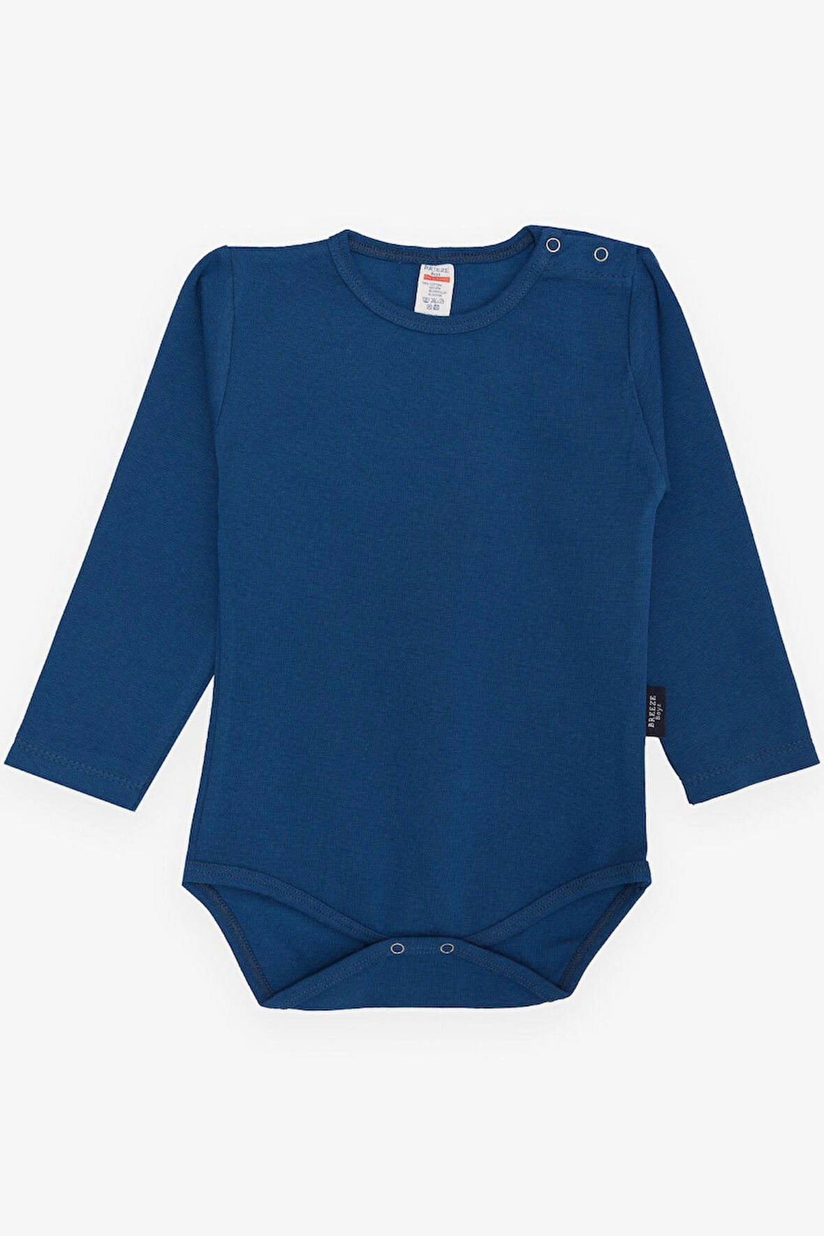 Breeze Erkek Bebek Çıtçıtlı Zıbın Body Basic 9 Ay-3 Yaş, Lacivert