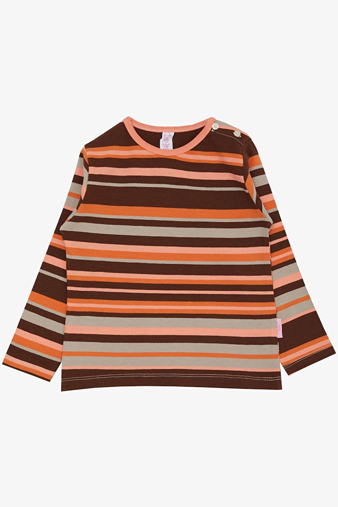 Breeze Kız Bebek Uzun Kollu Tişört Çizgili Patlı 9 Ay-3 Yaş, Karışık Renk