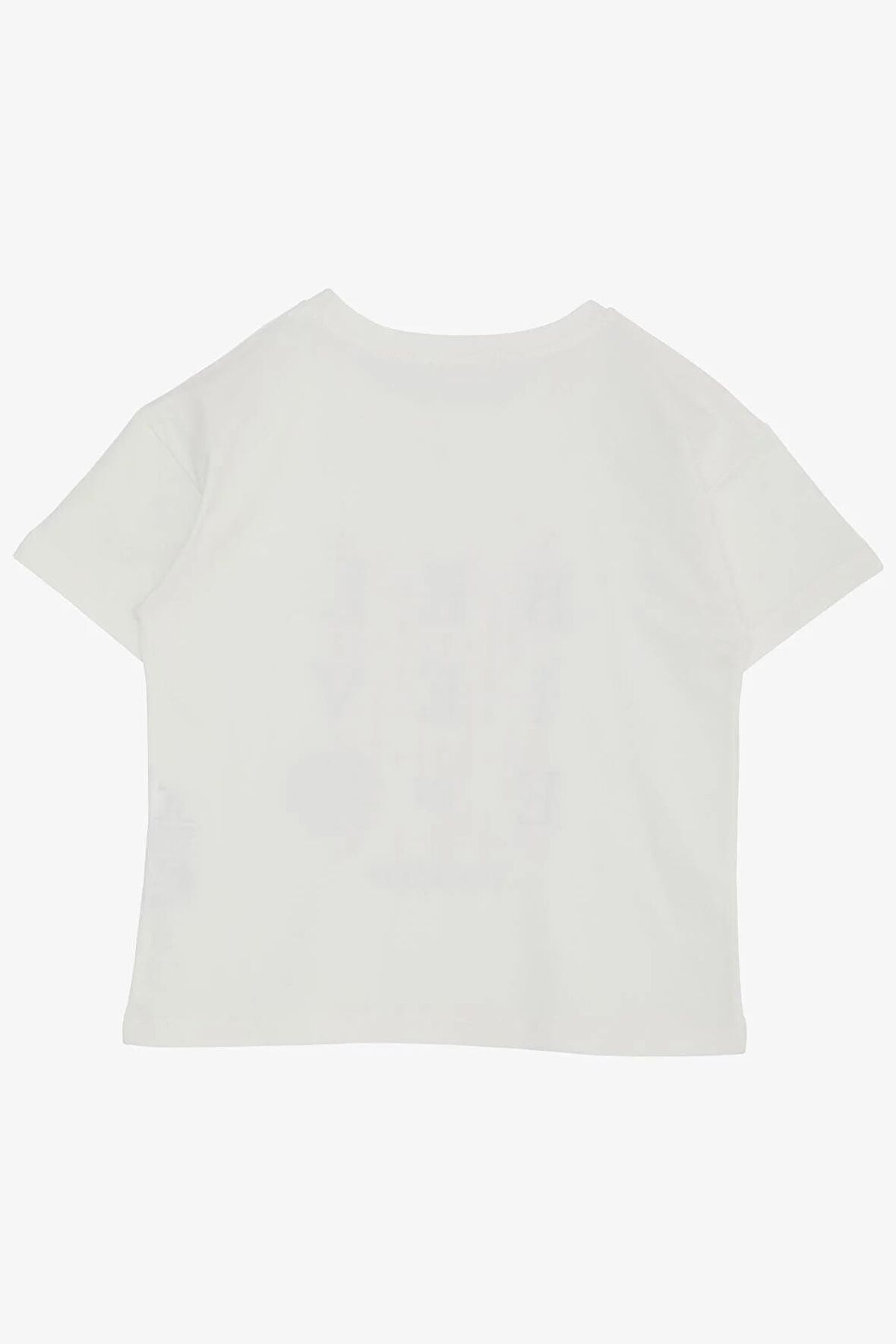 BREEZE Kız Çocuk Tişört Crop Slogan Temalı Çiçek Baskılı 9-14 Yaş, Ekru