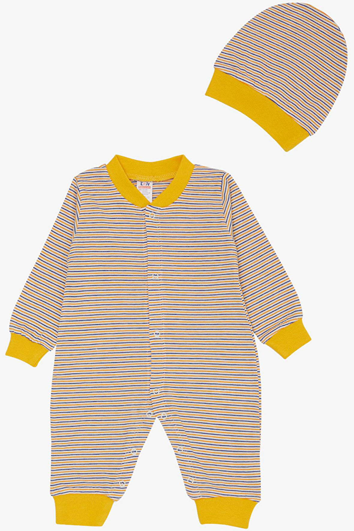 Breeze Erkek Bebek Tulum Çizgili 0-6 Ay, Karışık Renk