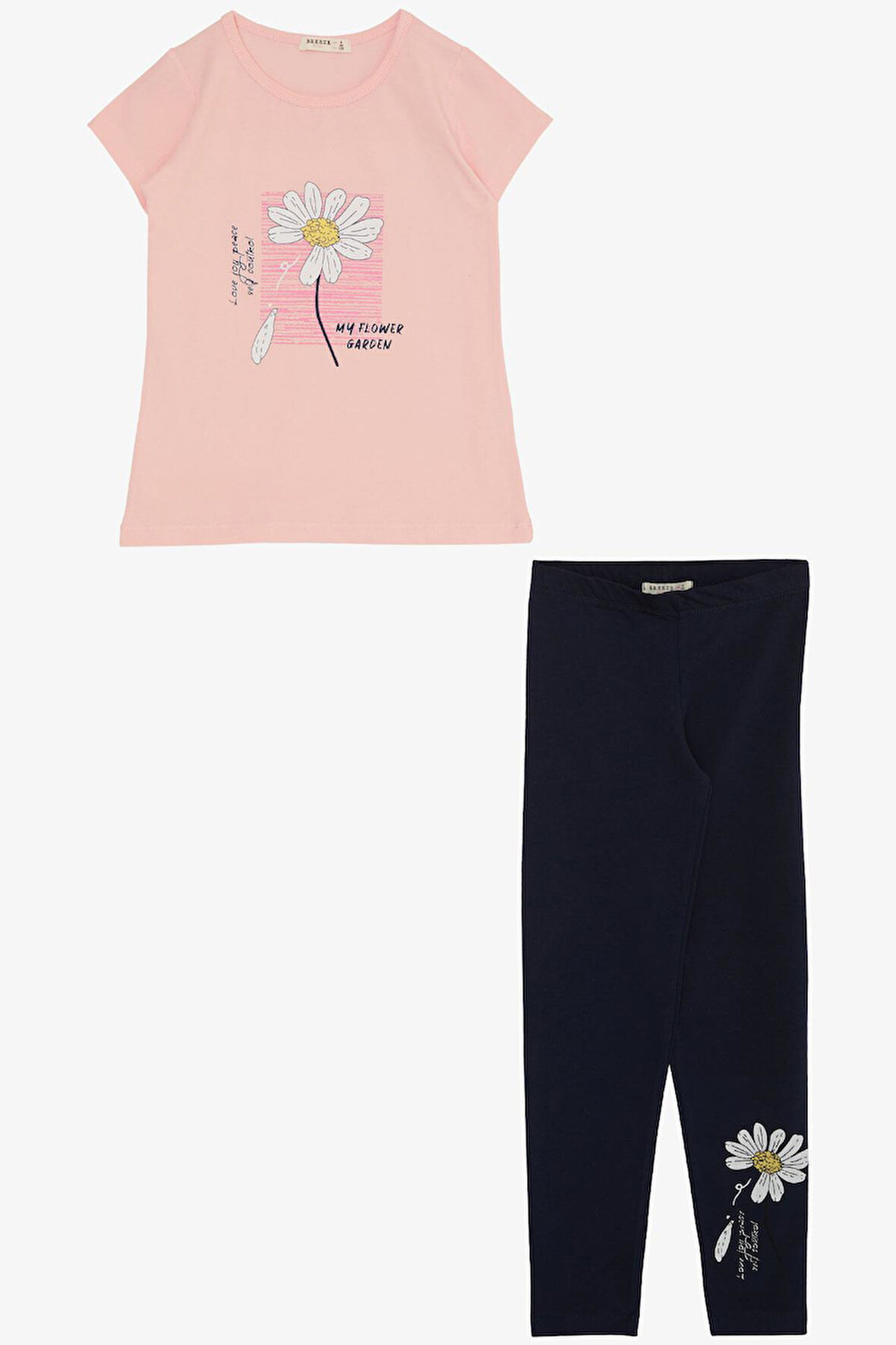 Breeze Kız Çocuk Taytlı Takım Papatya Baskılı 4-9 Yaş, Pembe