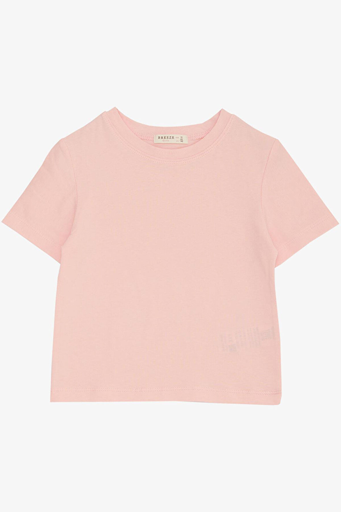 Breeze Kız Çocuk Tişört Kemer Boy Basic 9-14 Yaş, Pembe