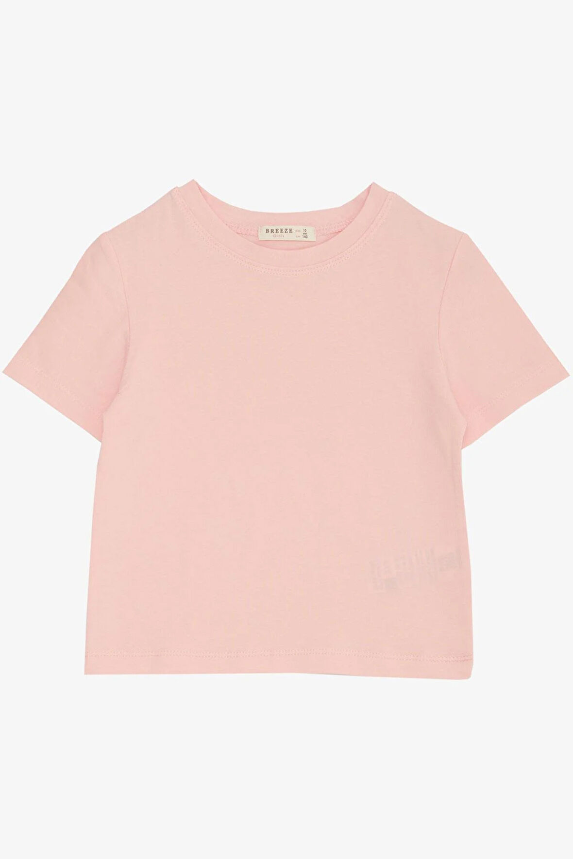 Breeze Kız Çocuk Tişört Kemer Boy Basic 9-14 Yaş, Pembe