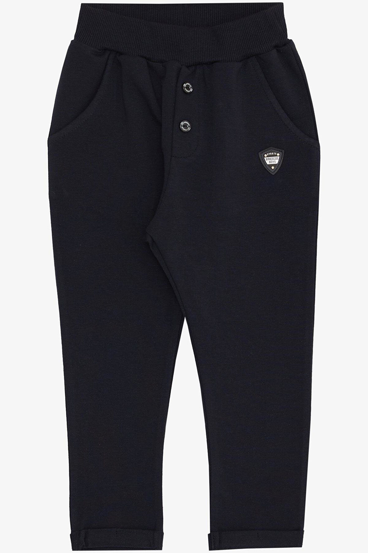 Breeze Erkek Bebek Alt Düğme Aksesuarlı Armalı Cepli 9 Ay-3 Yaş, Lacivert