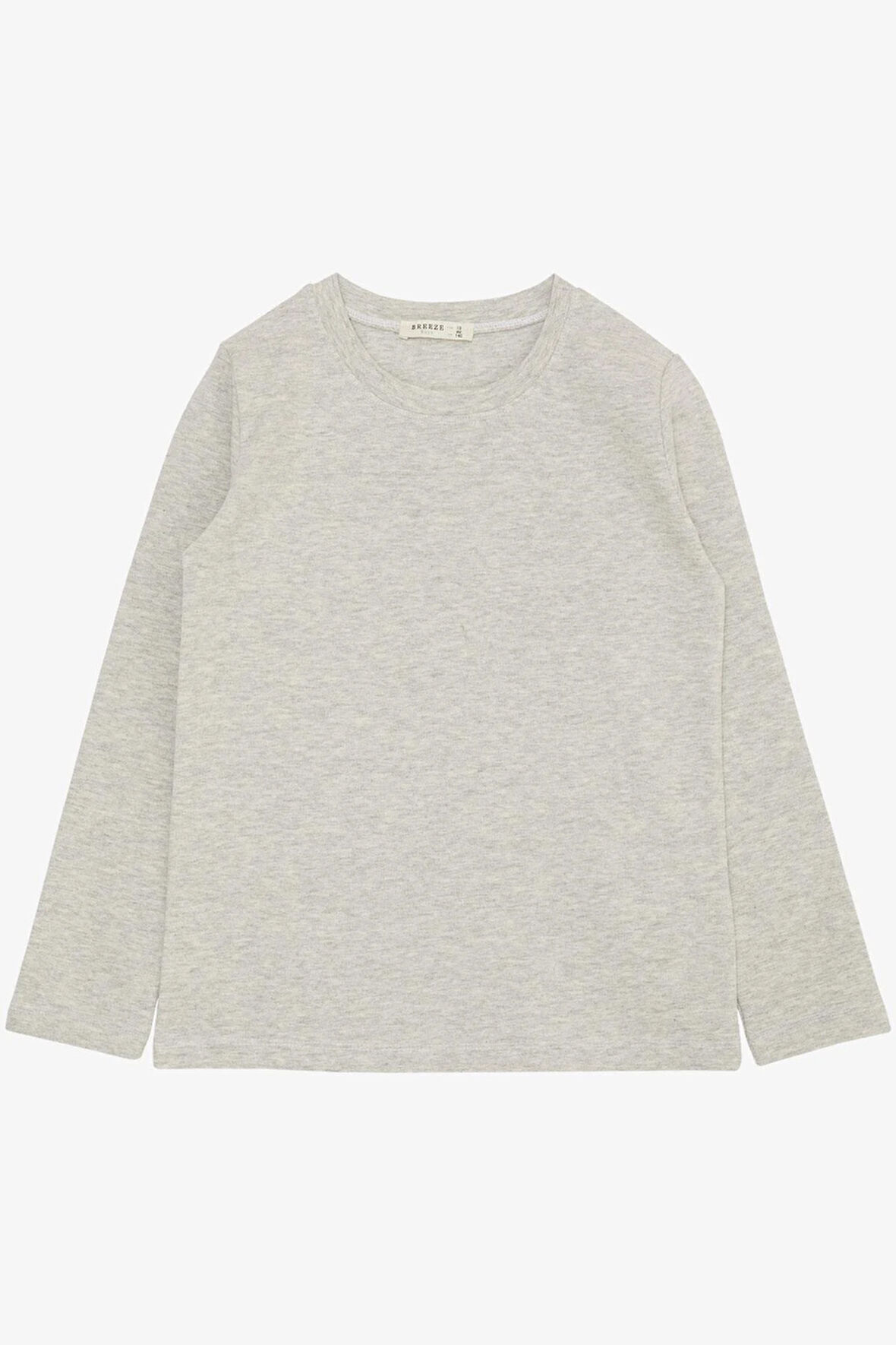 Breeze Erkek Çocuk Uzun Kollu Tişört Basic 9-14 Yaş, Bej Melanj