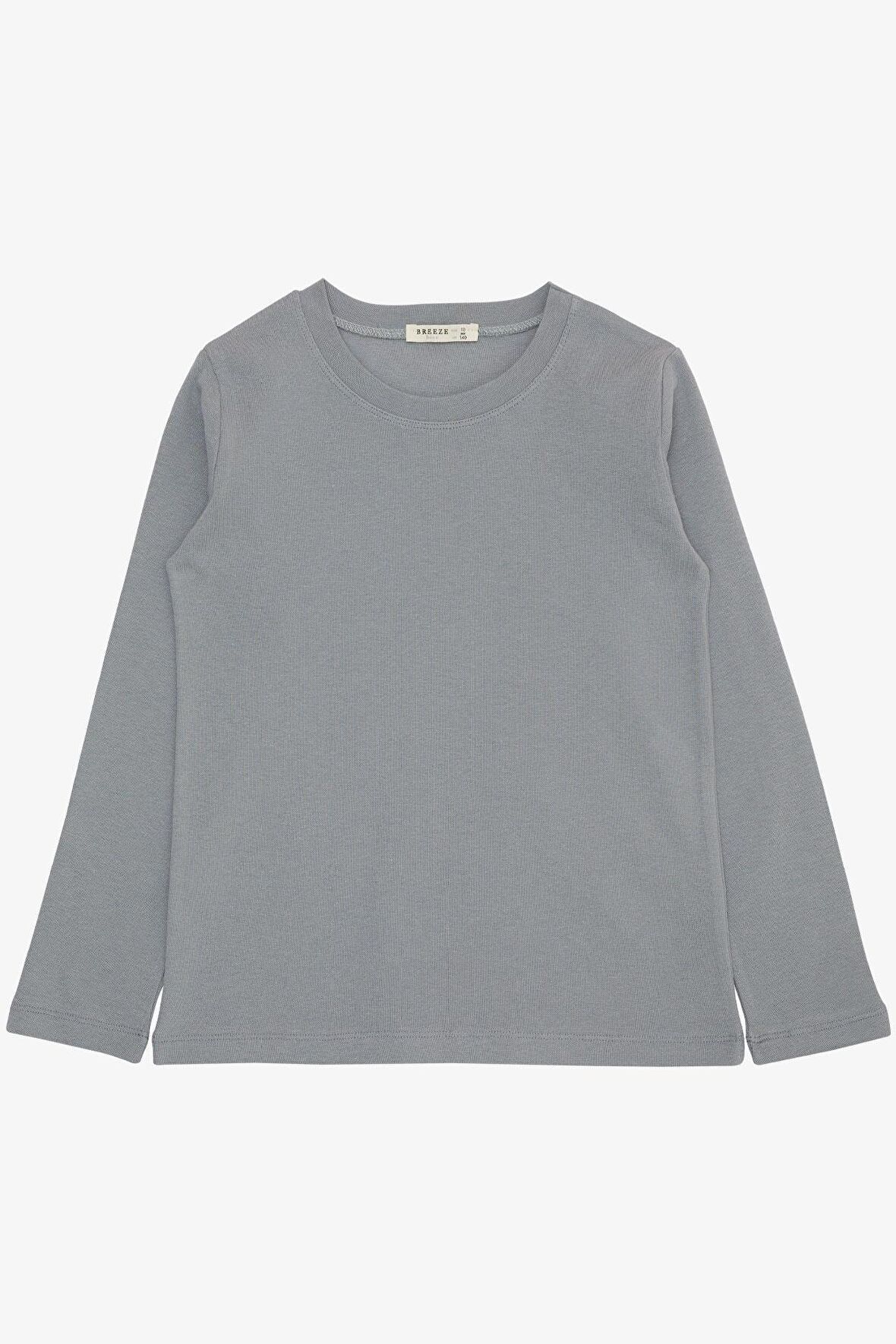 BREEZE Erkek Çocuk Uzun Kollu Tişört Basic 9-14 Yaş, Gri