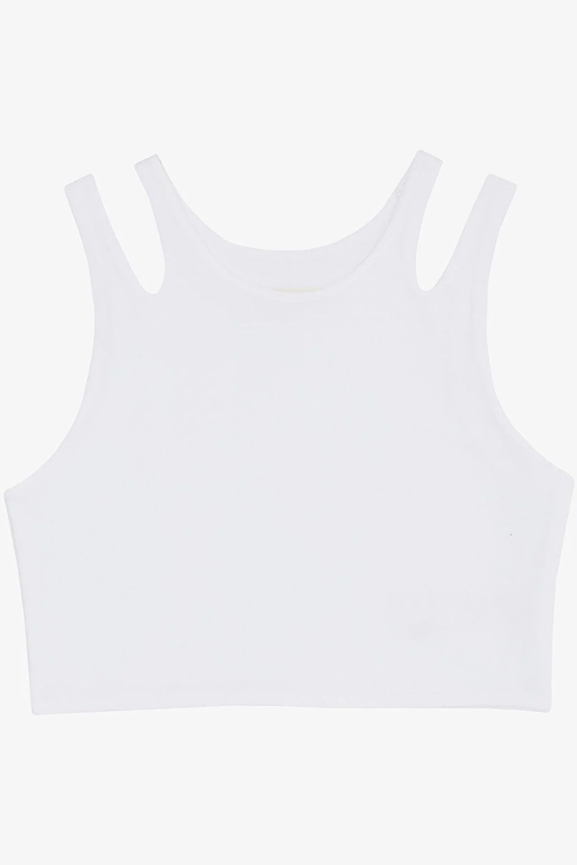 Breeze Kız Çocuk Crop Tişört Çift Askı Omuz Detaylı 9-16 Yaş, Beyaz