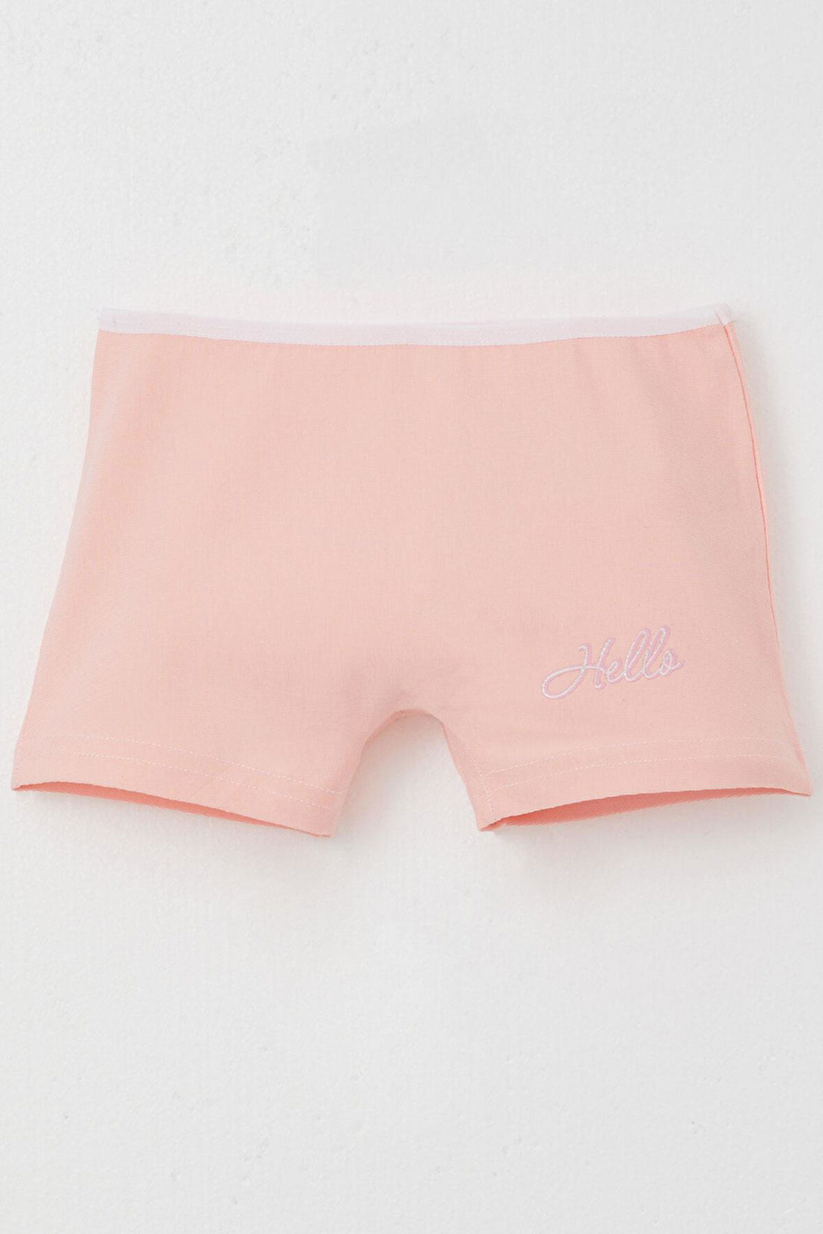 Breeze Kız Çocuk Boxer Hello Yazı Baskılı 5-11 Yaş, Pembe