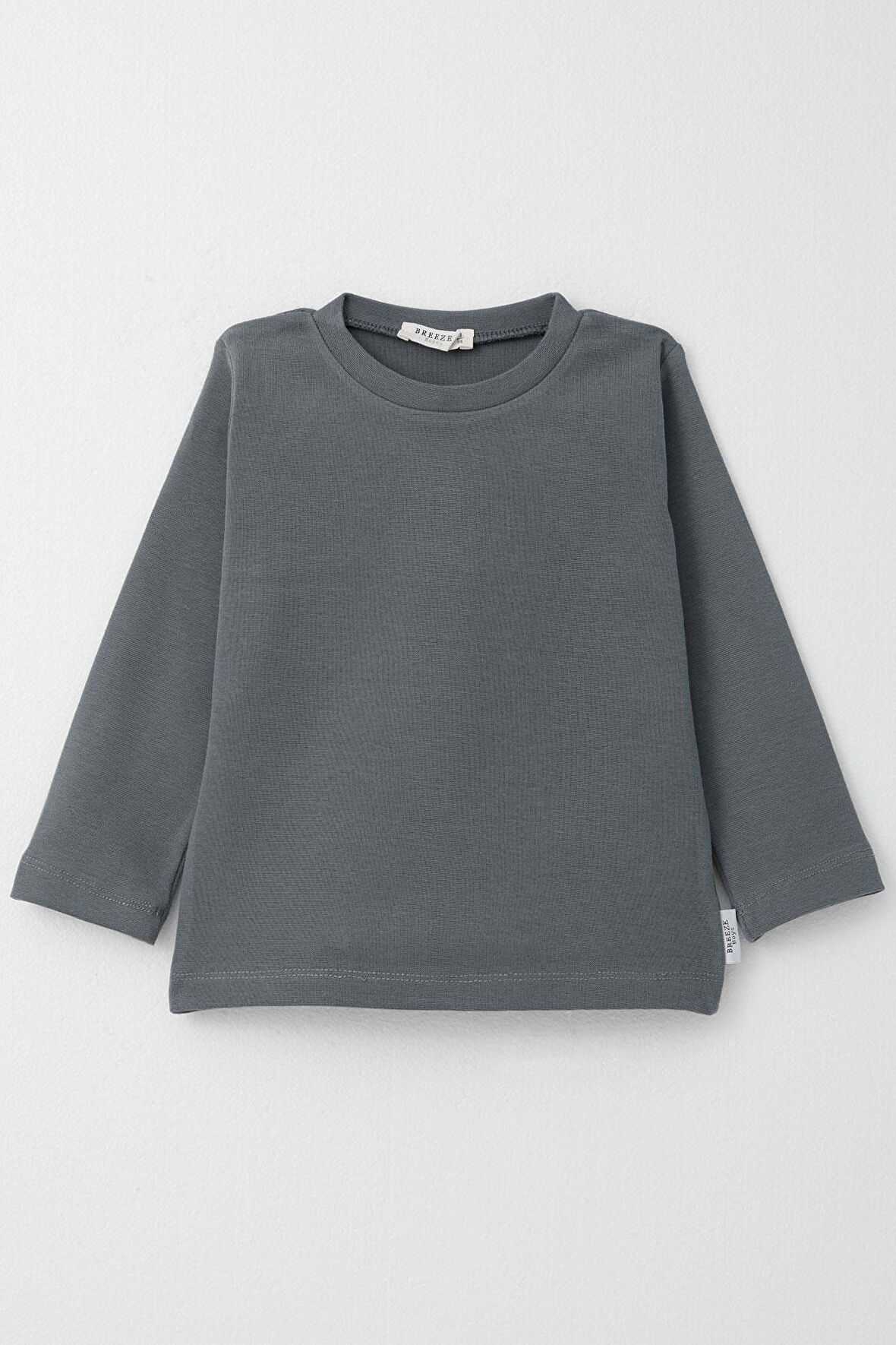 Breeze Erkek Çocuk Uzun Kollu Tişört Basic 1-4 Yaş, Gri