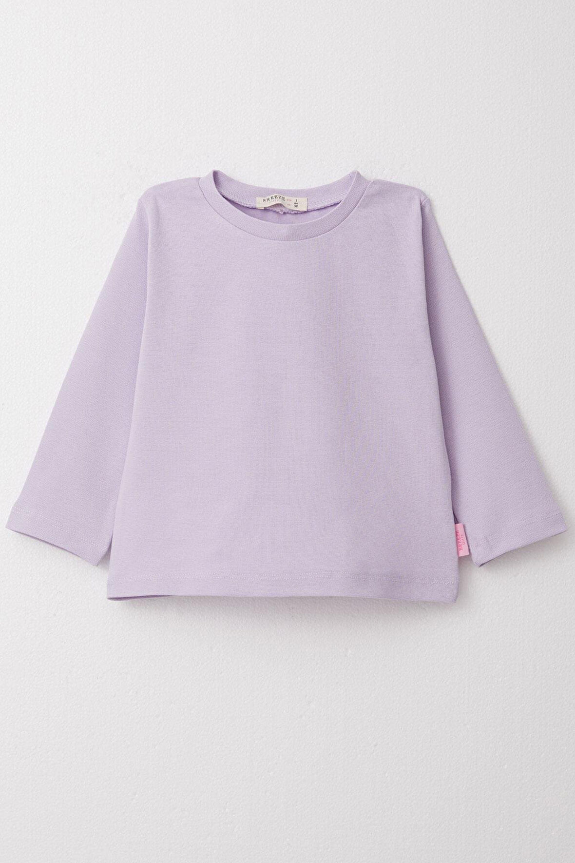 Kız Çocuk Uzun Kollu Tişört Basic 1-4 Yaş, Açık Lila