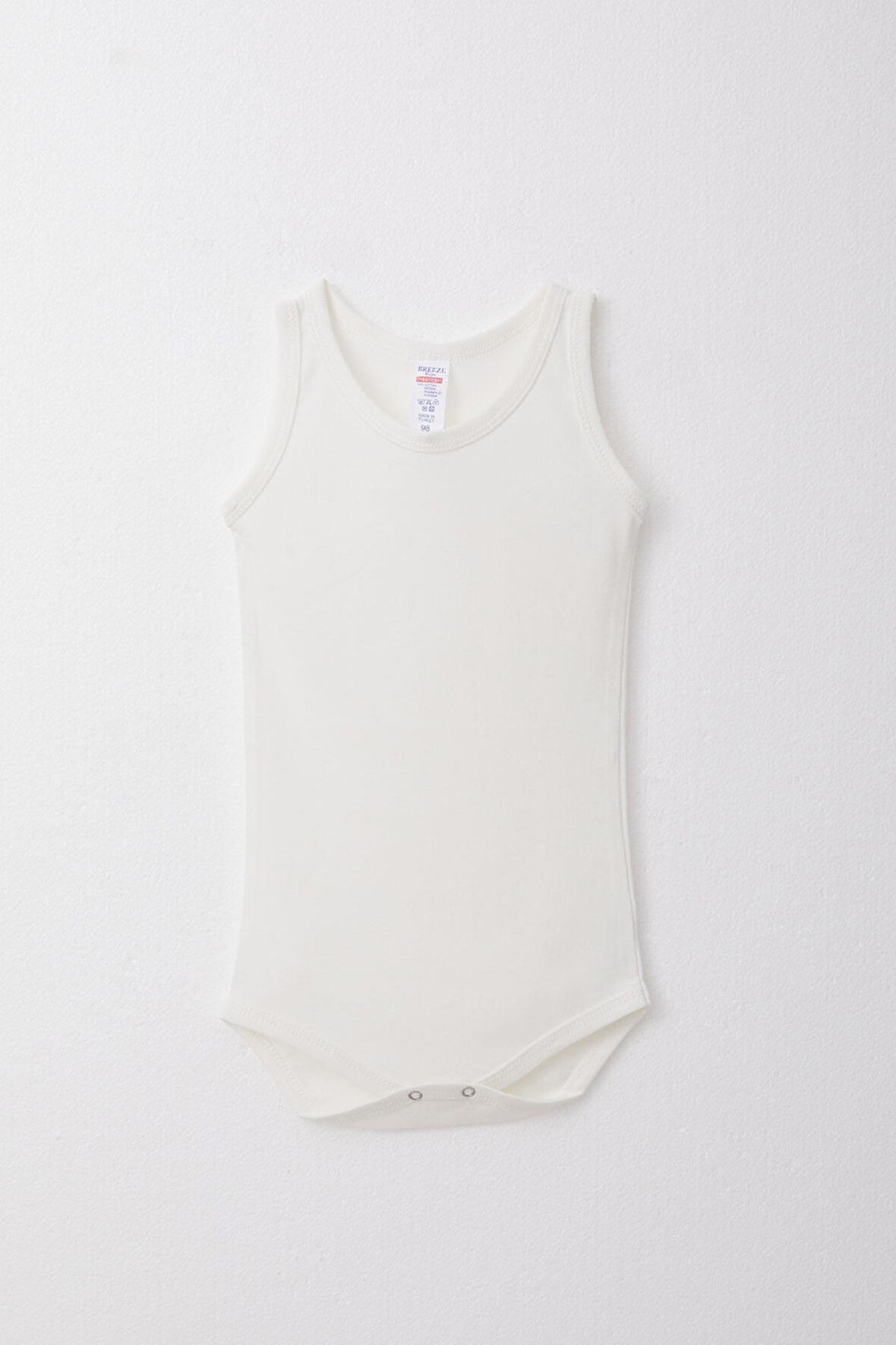 Breeze Erkek Bebek Çıtçıtlı Atlet Zıbın Body 9 Ay-3 Yaş, Ekru