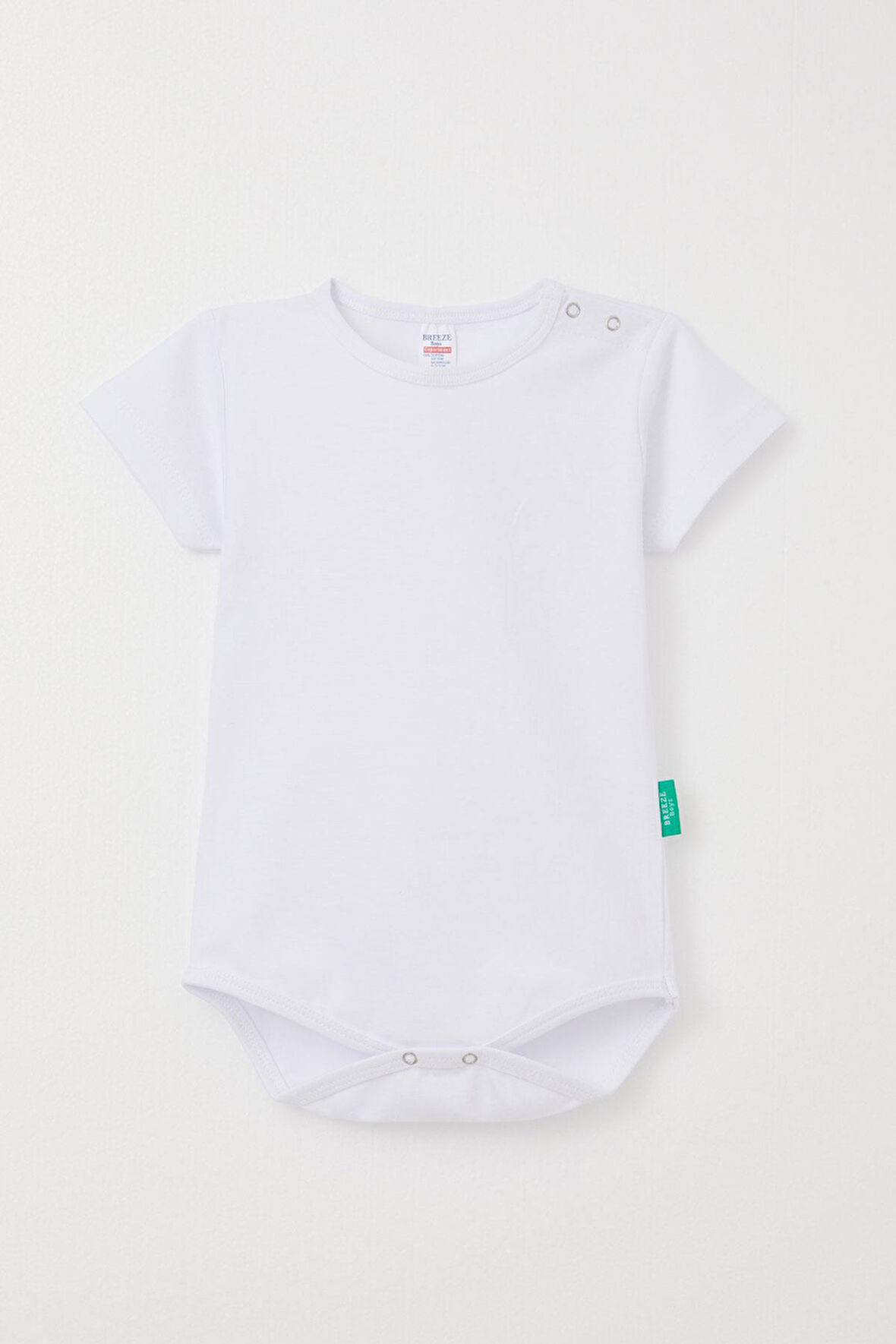 Breeze Erkek Bebek Çıtçıtlı Zıbın Body Basic 9 Ay-3 Yaş, Beyaz