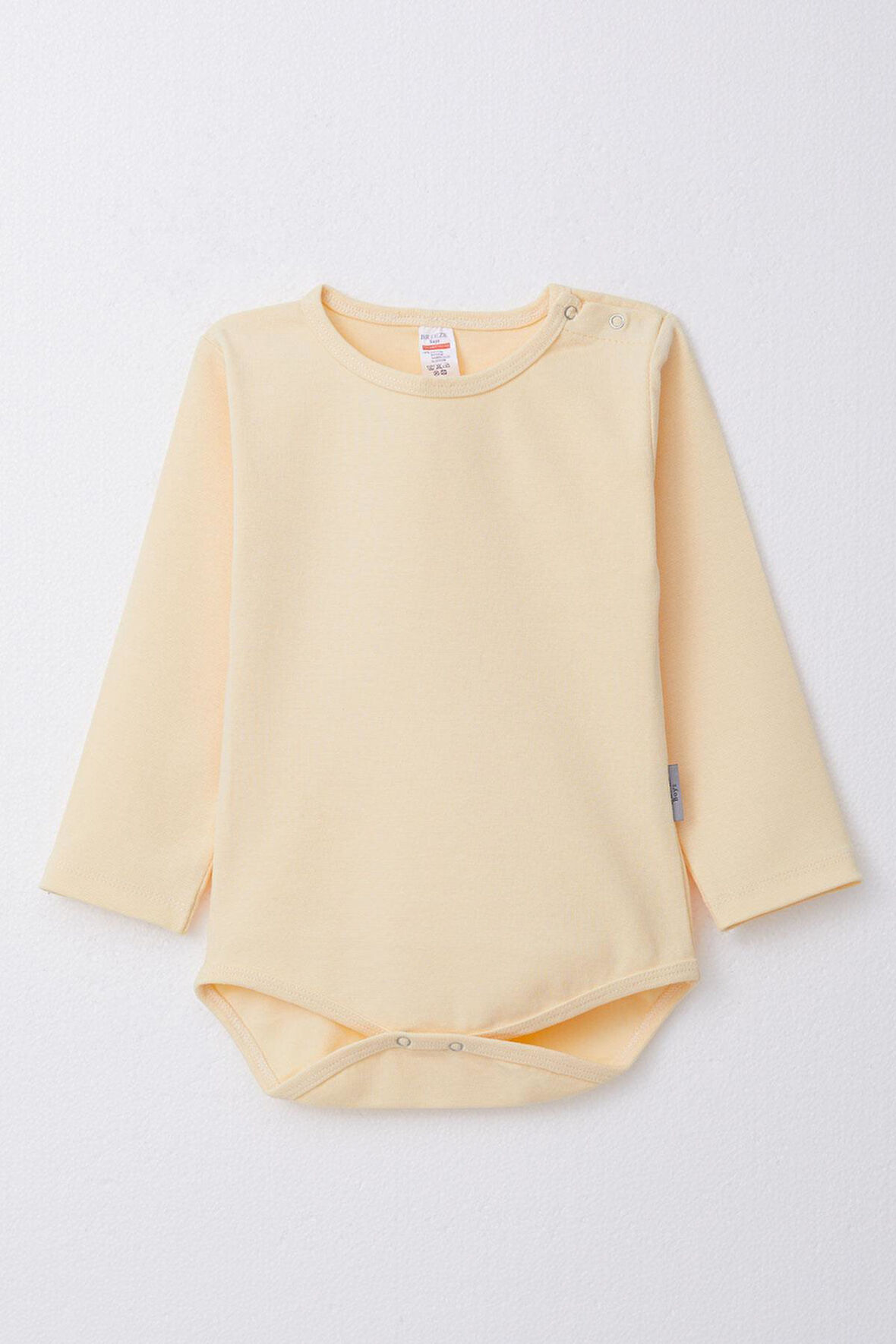 Breeze Erkek Bebek Çıtçıtlı Zıbın Body Basic 9 Ay-3 Yaş, Sarı
