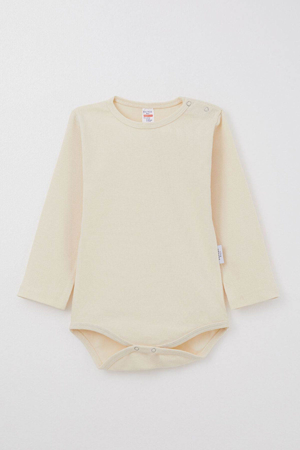 Breeze Erkek Bebek Çıtçıtlı Zıbın Body Basic 9 Ay-3 Yaş, Krem