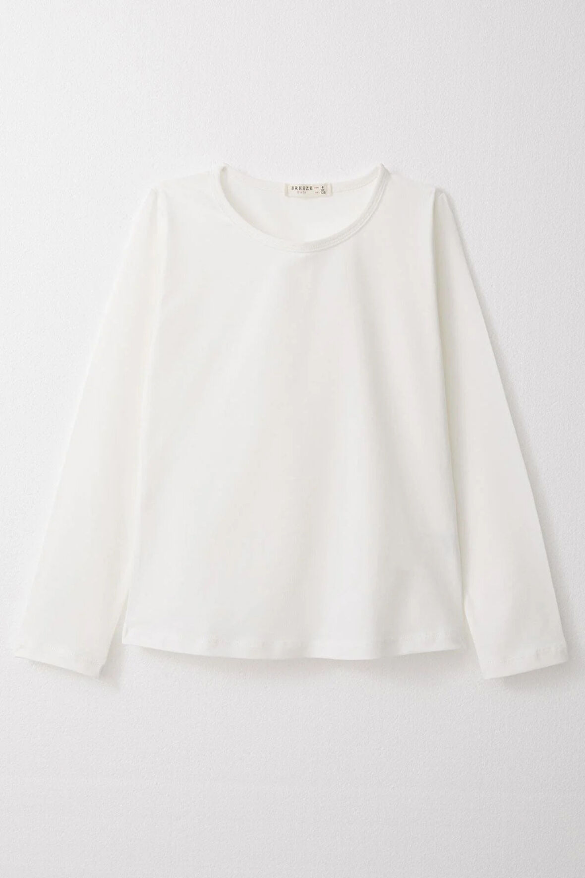 Breeze Kız Çocuk Uzun Kollu Tişört Basic 8-12 Yaş, Ekru