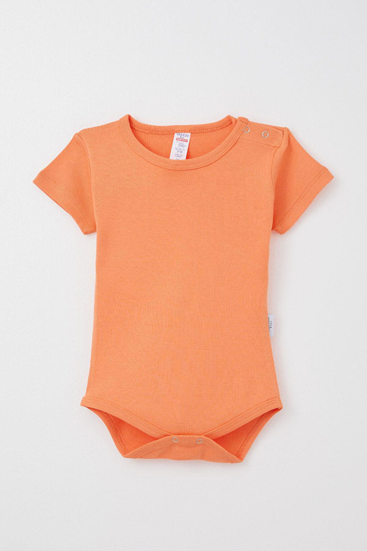 Breeze Erkek Bebek Çıtçıtlı Zıbın Body Basic 9 Ay-3 Yaş, Somon