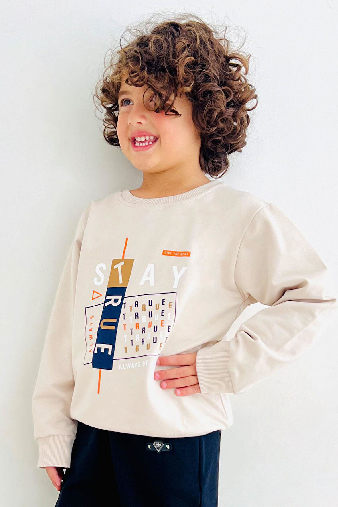 Breeze Erkek Çocuk Sweatshirt 4-8 Yaş, Bej
