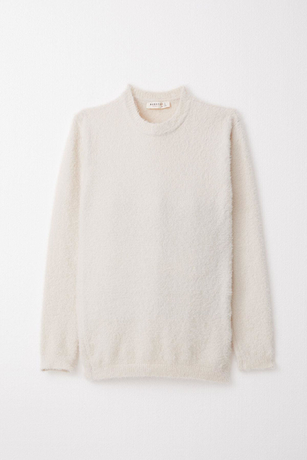 Breeze Kız Çocuk Triko Kazak Basic 8-14 Yaş, Bej