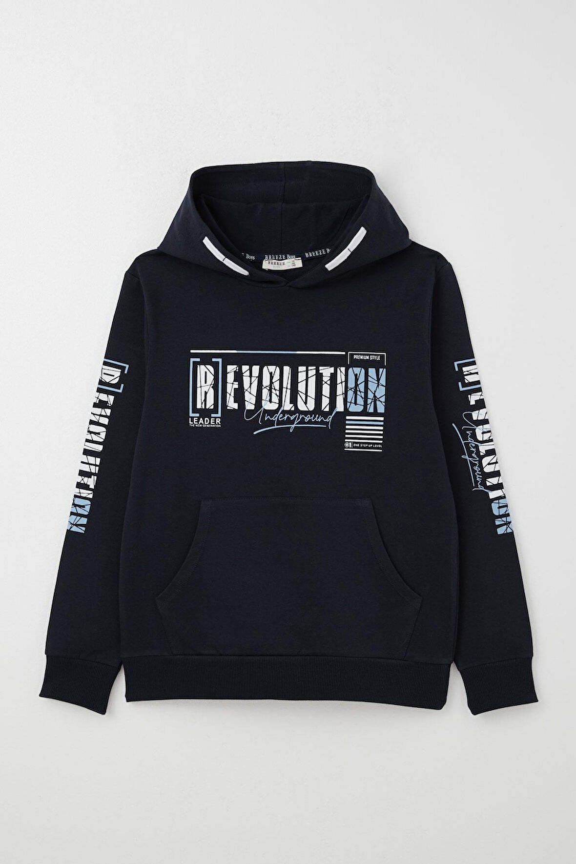 Breeze Erkek Çocuk Sweatshirt Kapüşonlu Kanguru Cepli 9-16 Yaş, Lacivert