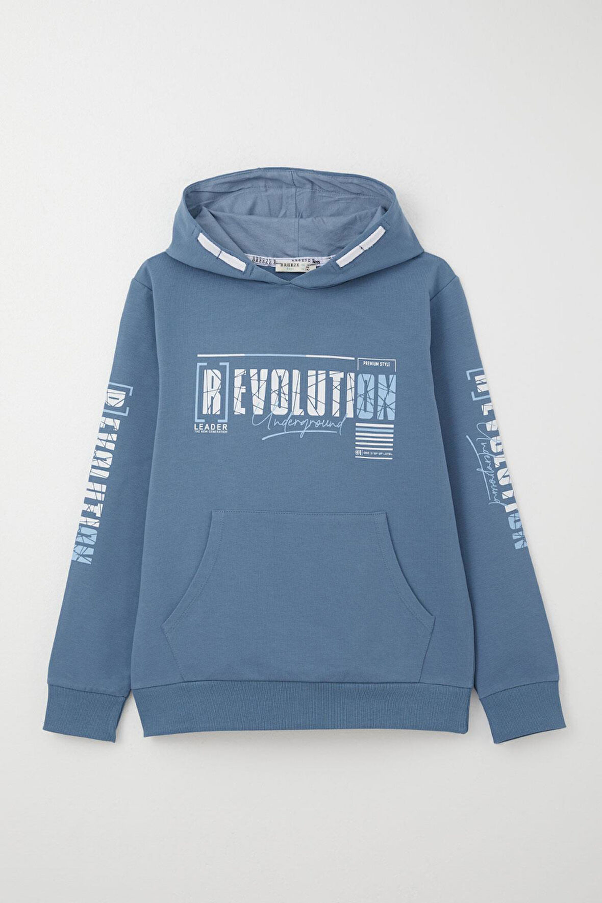 Breeze Erkek Çocuk Sweatshirt Kapüşonlu Kanguru Cepli 9-16 Yaş, İndigo