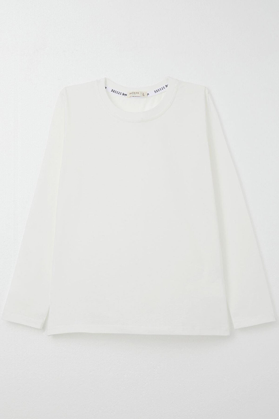 Breeze Erkek Çocuk Uzun Kollu Tişört Basic 5-14 Yaş, Ekru