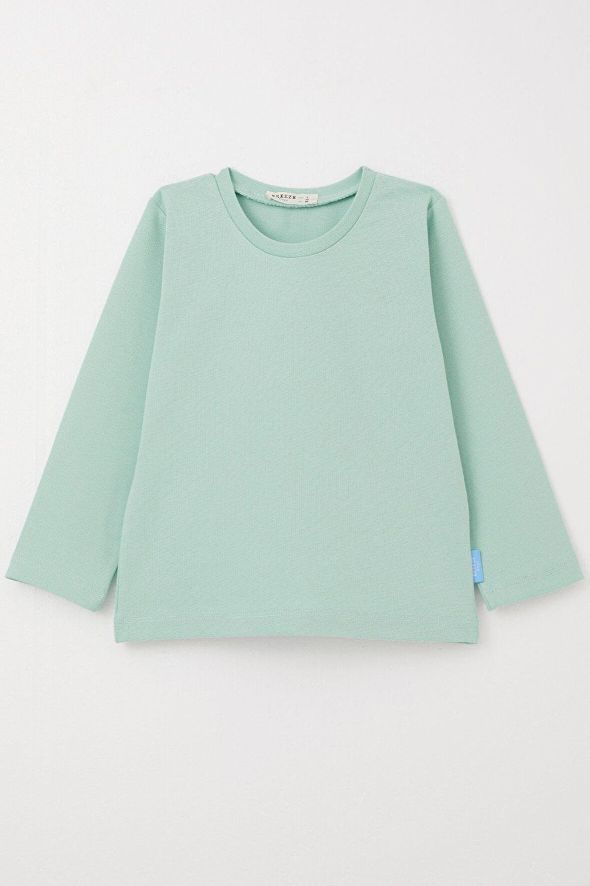Breeze Erkek Bebek Uzun Kollu Tişört Basic 9 Ay-3 Yaş, Su Yeşili