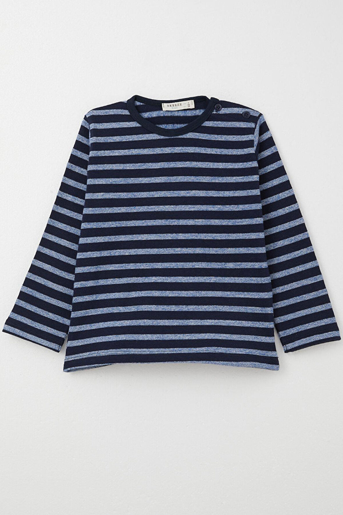 Breeze Erkek Bebek Uzun Kollu Tişört Patlı 9 Ay-3 Yaş, Lacivert