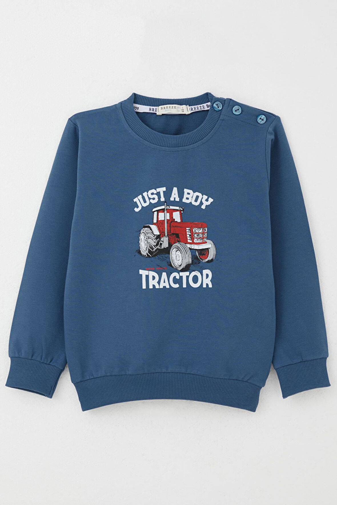 Erkek Çocuk Sweatshirt Çiftliğin Şimşeği 1.5-5 Yaş, İndigo