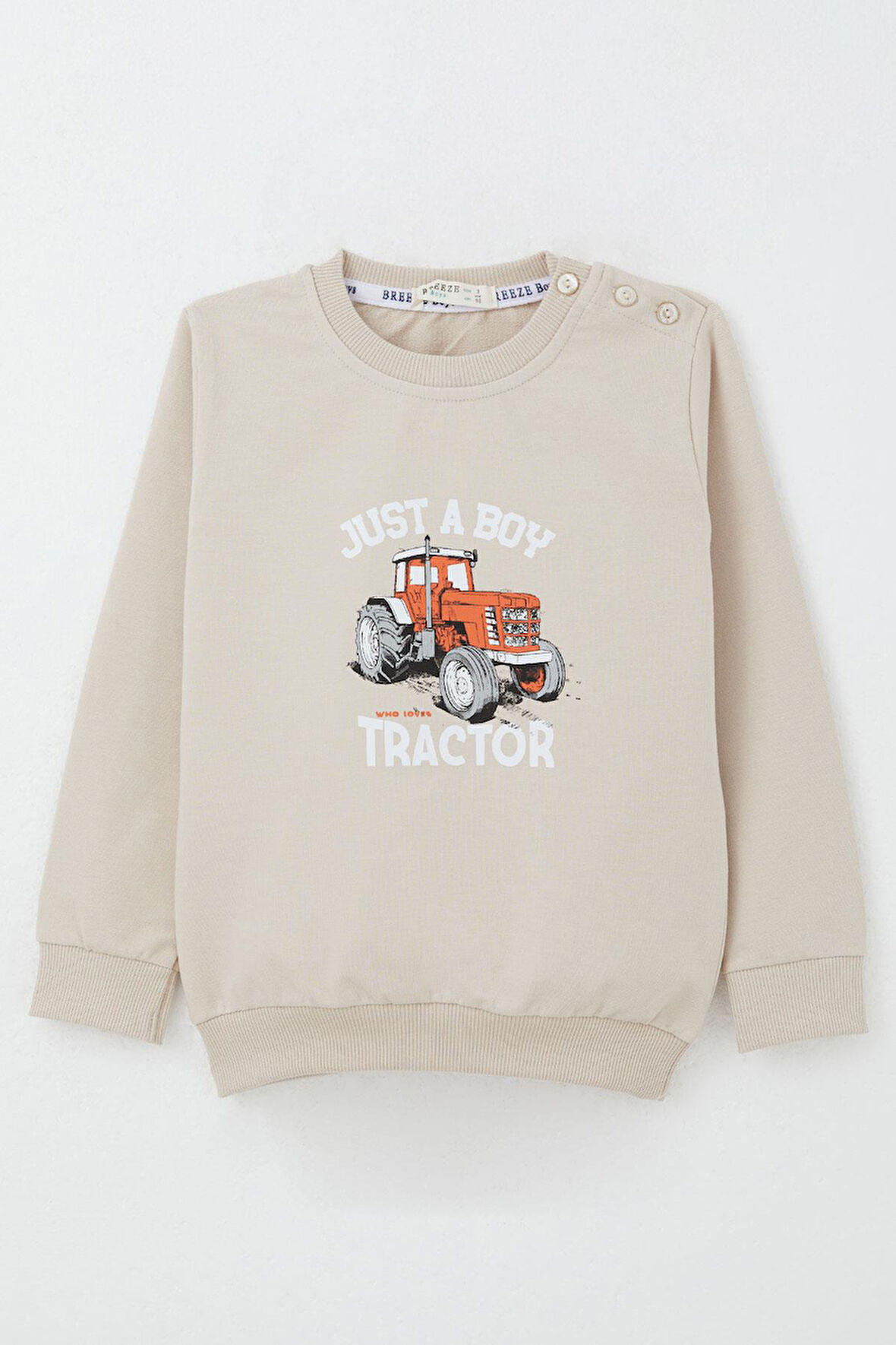 Breeze Erkek Çocuk Sweatshirt Çiftliğin Şimşeği 1.5-5 Yaş, Bej