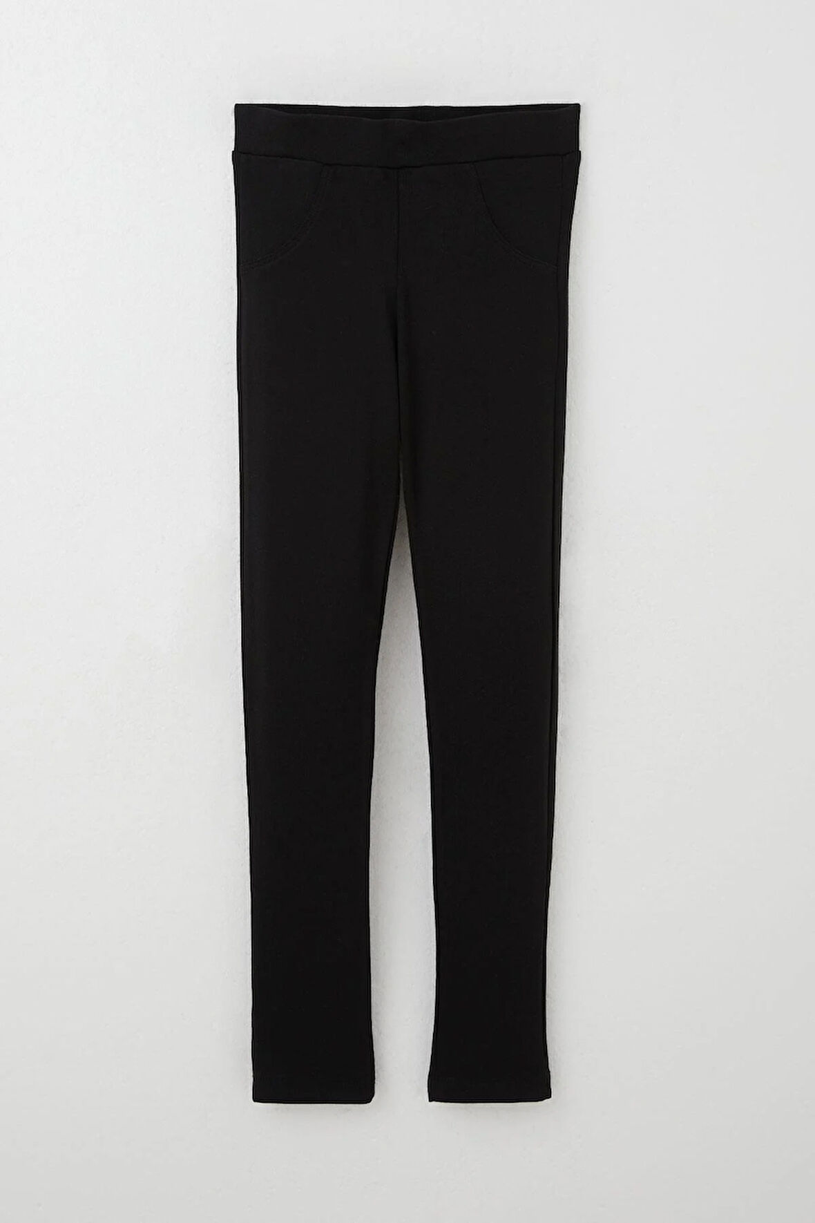 Breeze Kız Çocuk Tayt Cep Kısmı Kontrast Dikiş Detaylı 7-12 Yaş, Siyah