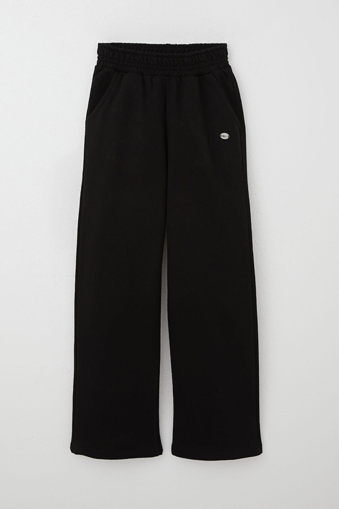 Breeze Kız Çocuk Eşofman Altı Arma Detaylı Beli Lastikli Cepli 8-12 Yaş, Siyah