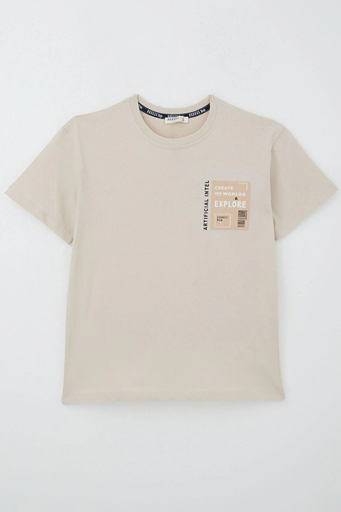 Breeze Erkek Çocuk Tişört Webi Keşfet Temalı 9-14 Yaş, Bej