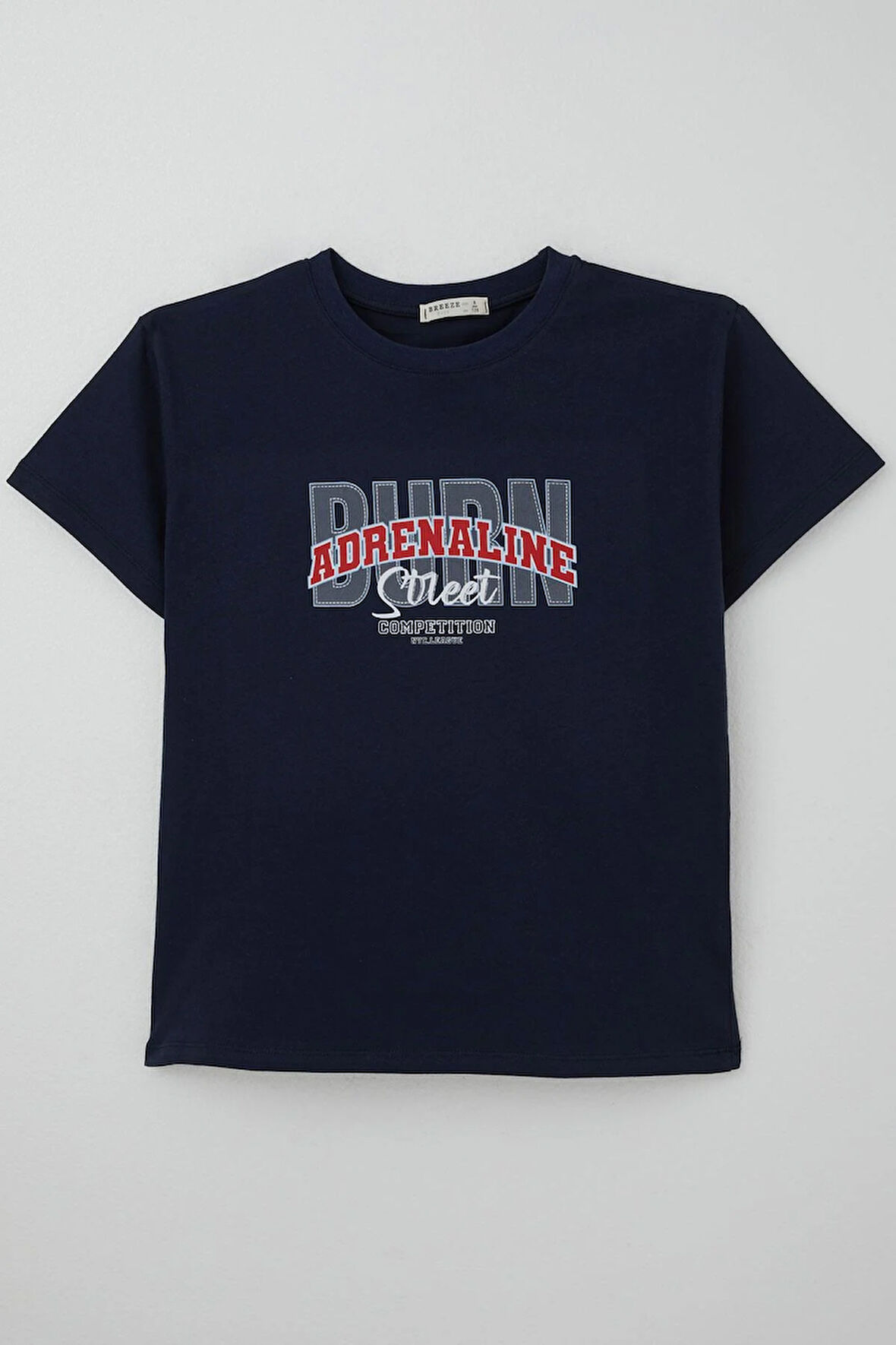 Breeze Erkek Çocuk Tişört Yazı Baskılı 5-10 Yaş, Lacivert