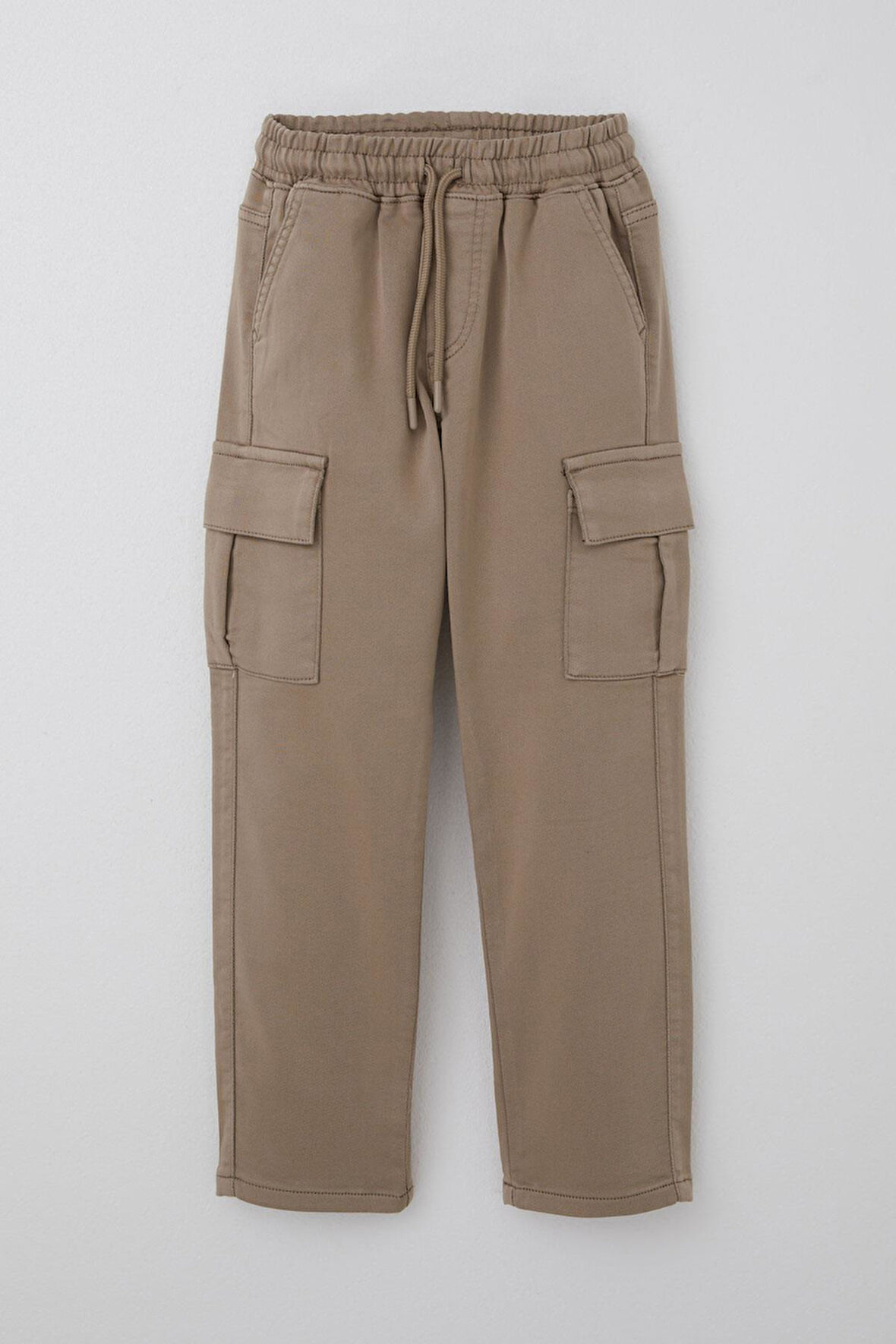 Breeze Erkek Çocuk Pantolon Kargo Cepli Beli Lastikli 6-10 Yaş, Bej