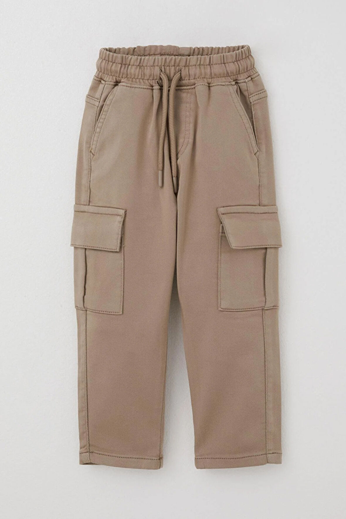 Breeze Erkek Çocuk Pantolon Kargo Cepli Beli Lastikli 1.5-5 Yaş, Bej