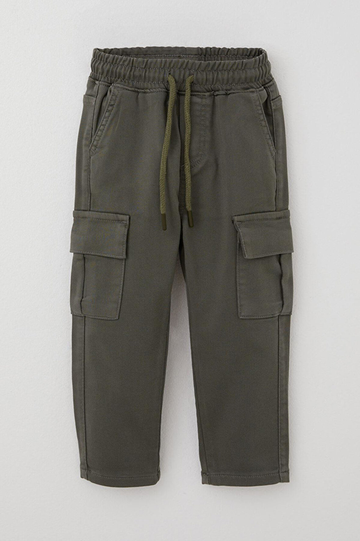 Breeze Erkek Çocuk Pantolon Kargo Cepli Beli Lastikli 1.5-5 Yaş, Haki Yeşil